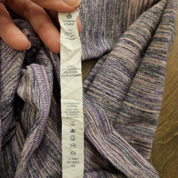 Lululemon High Times Pant Space Dye Camo Tender Violet Black Leggings Size 6 - Picture 14 of 14